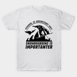 School Is Important But Snowboarding Is Importanter Cool Ski T-Shirt